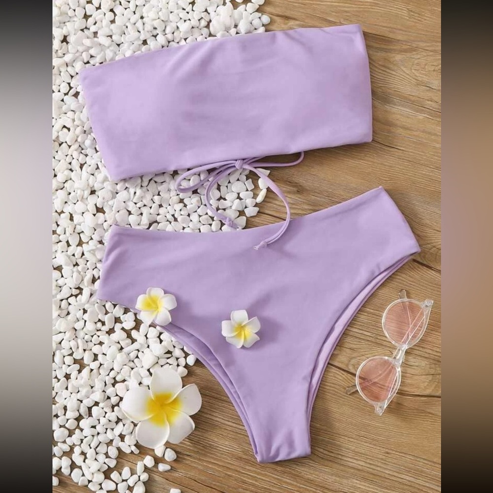 Lilac bandeau bikini